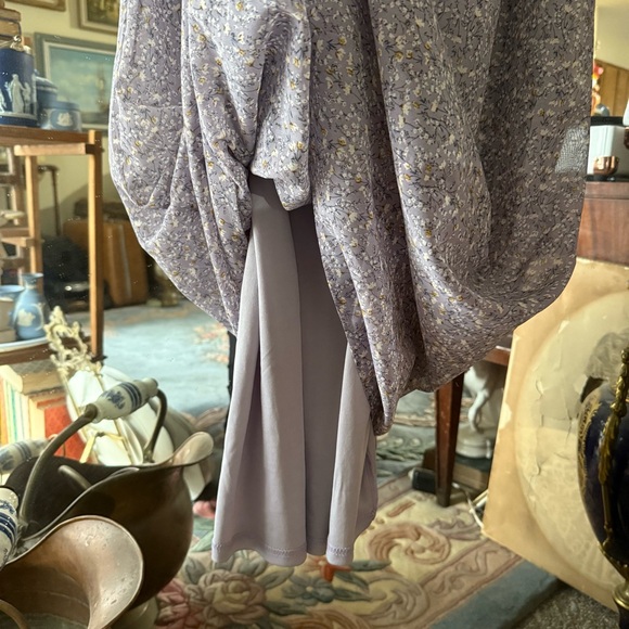 Veiled Collection Pastel Purple Lavender Floral Button Front Women's Maxi Dress - Picture 10 of 16